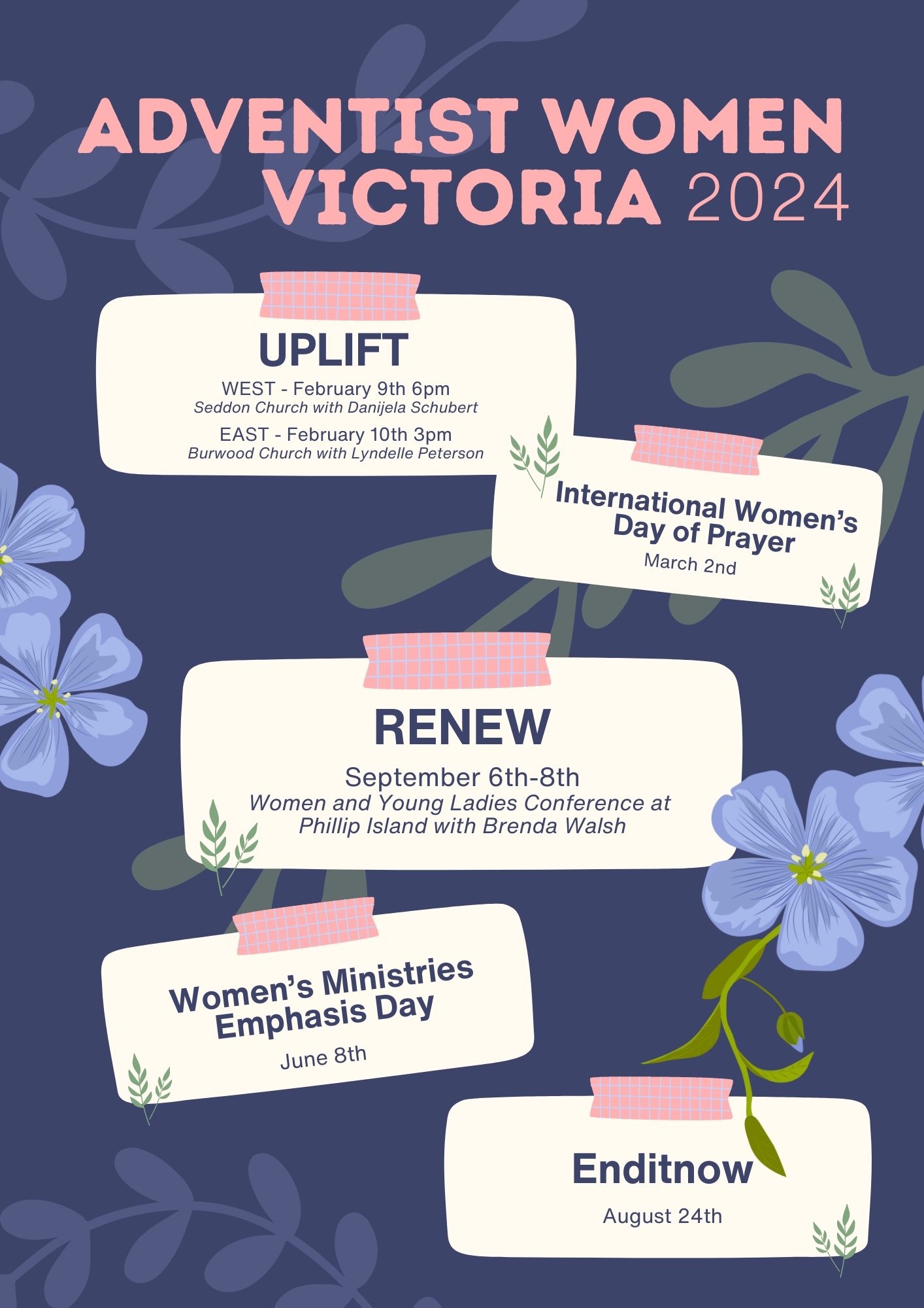 AWV Events Calendar 2024 Victorian Adventist Conference