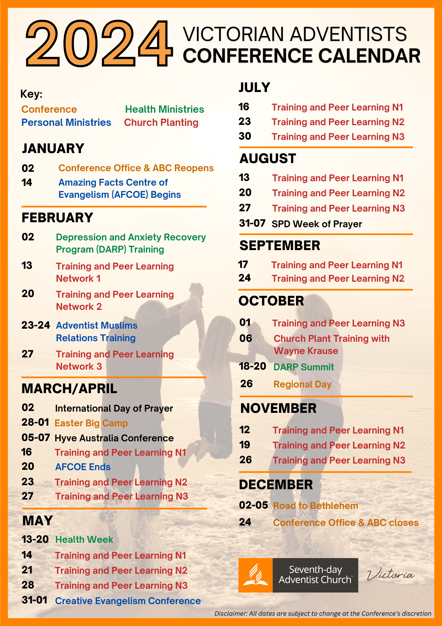 Victorian Conference Calendar 2024 Victorian Adventist Conference